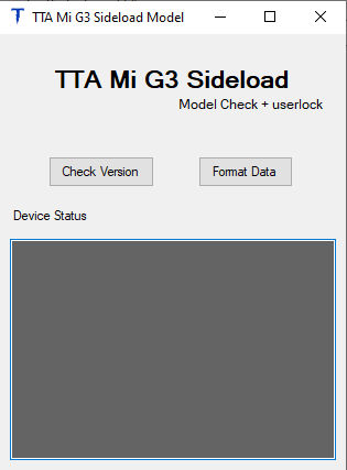 Tta mi g3 sideload model check + userlock format