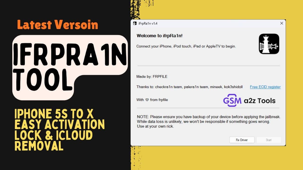 Ifrpra1n tool easy remove icloud and bypass activation lock via usb on iphone and ipad