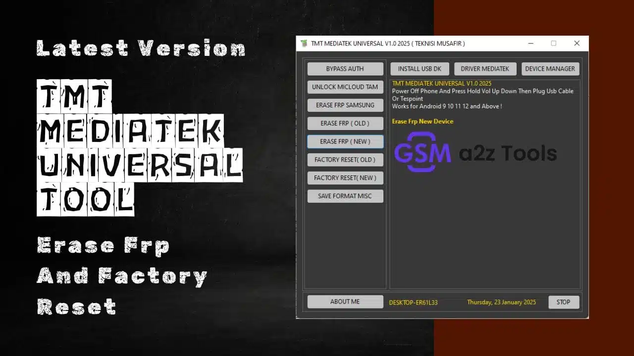 Tmt mediatek universal tool for mediatek free frp bypass