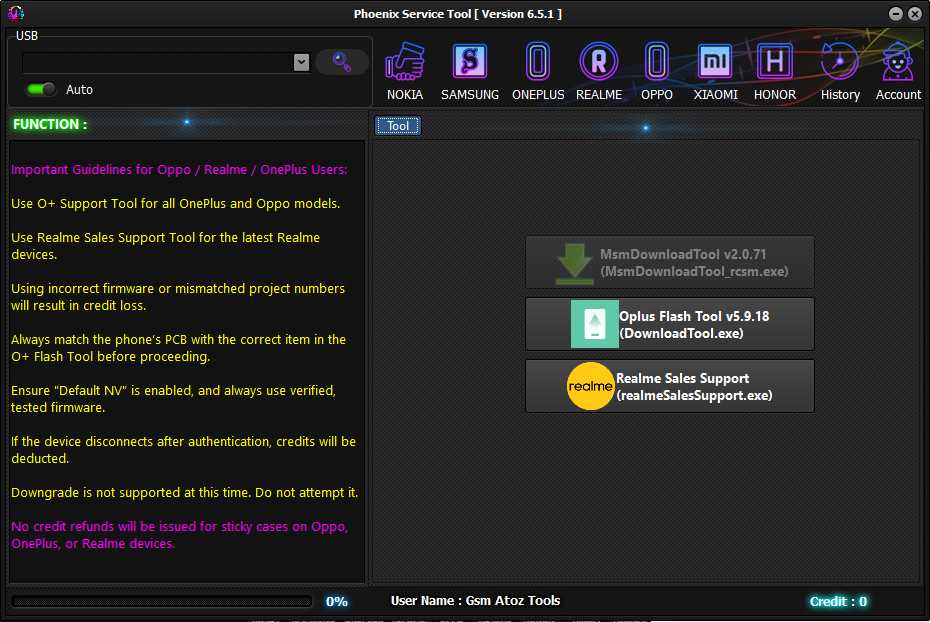 Phoenix service tool