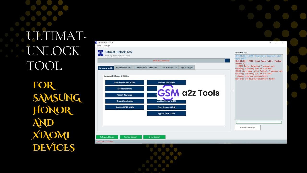 Ultimat-unlock tool for samsung/ honor and xiaomi devices