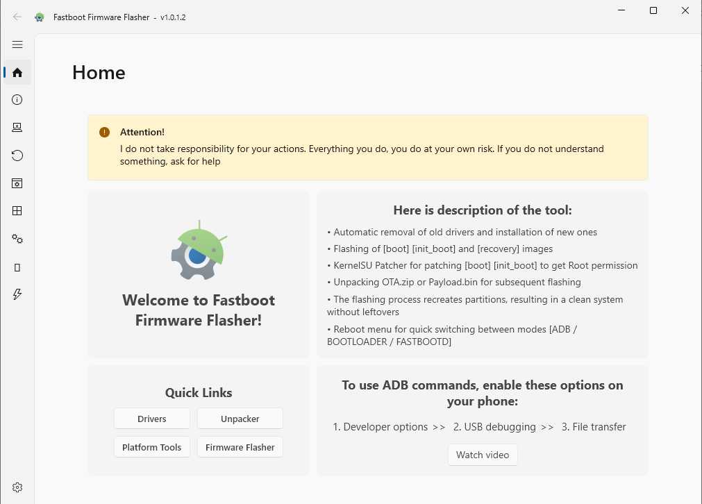 Fastboot firmware flasher tool