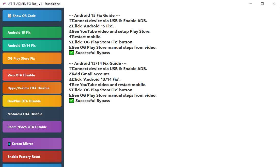 Uit it admin fix tool