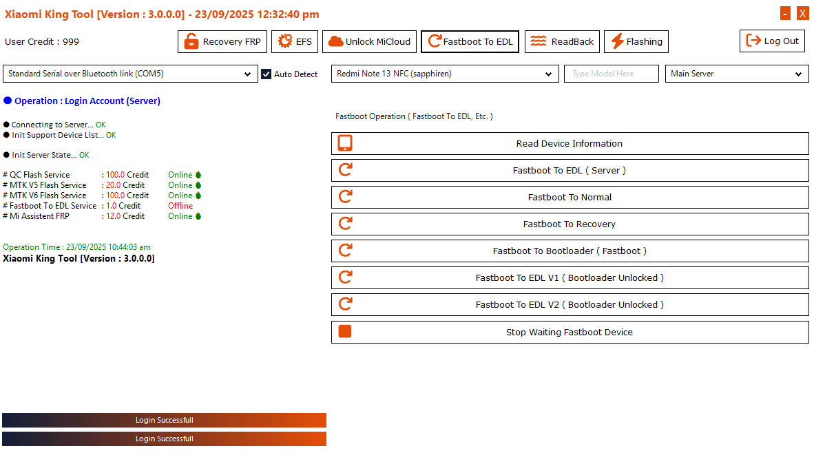 Fastboot to edl (server) feature in xiaomi king tool