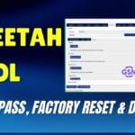 Cheetah tool interface showing mediatek read tab custom loader and partition list used for android flashing frp reset and mdm removal.
