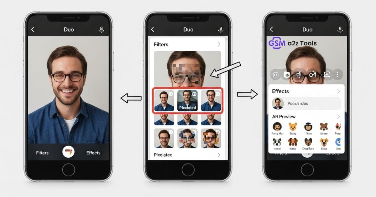 Google duo app home screen with options to apply filters and effects during video calls