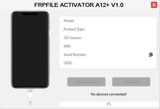 Frpfile activator a12 + tool bypass hello screen iphone xr to 17 pro max
