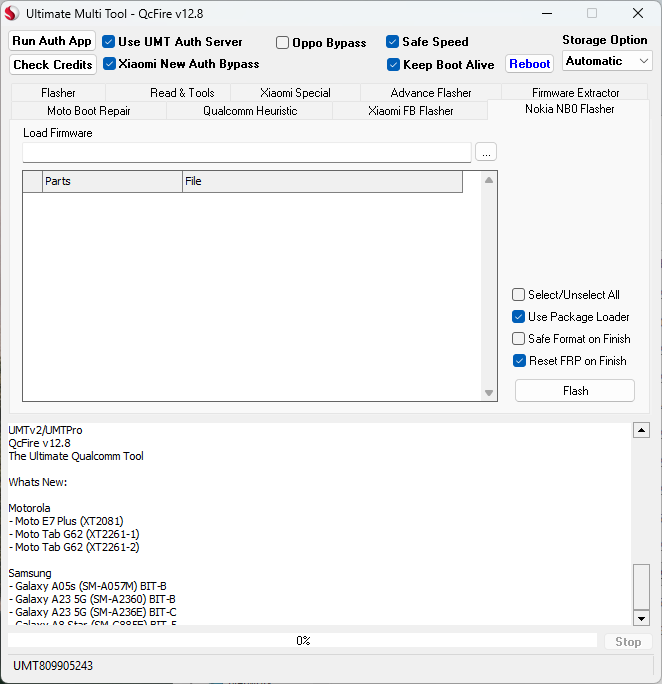 Qcfire umt latest setup download for qualcomm flashing frp reset and unlocking
