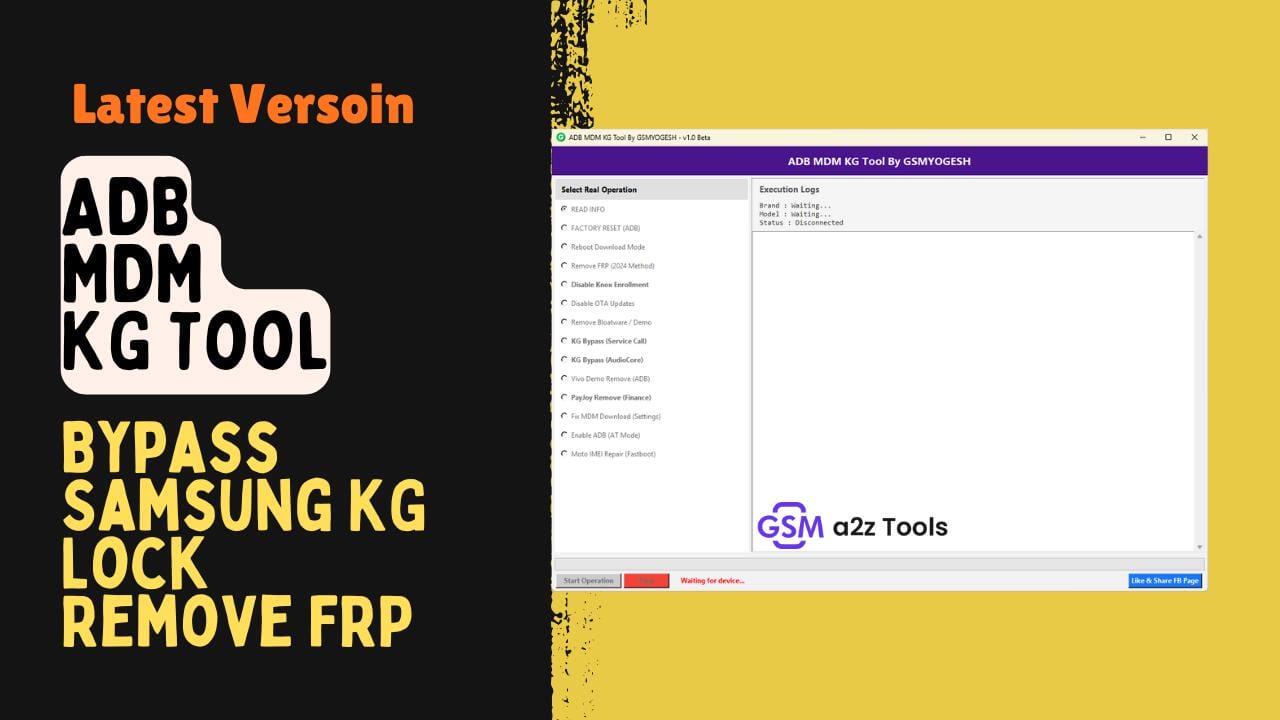 Adb mdm kg tool for samsung mdm unlock kg bypass and frp remove
