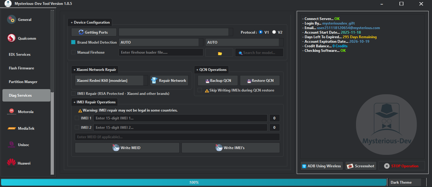 Mysterious dev tool free download interface used for unlocking flashing and repairing android smartphones