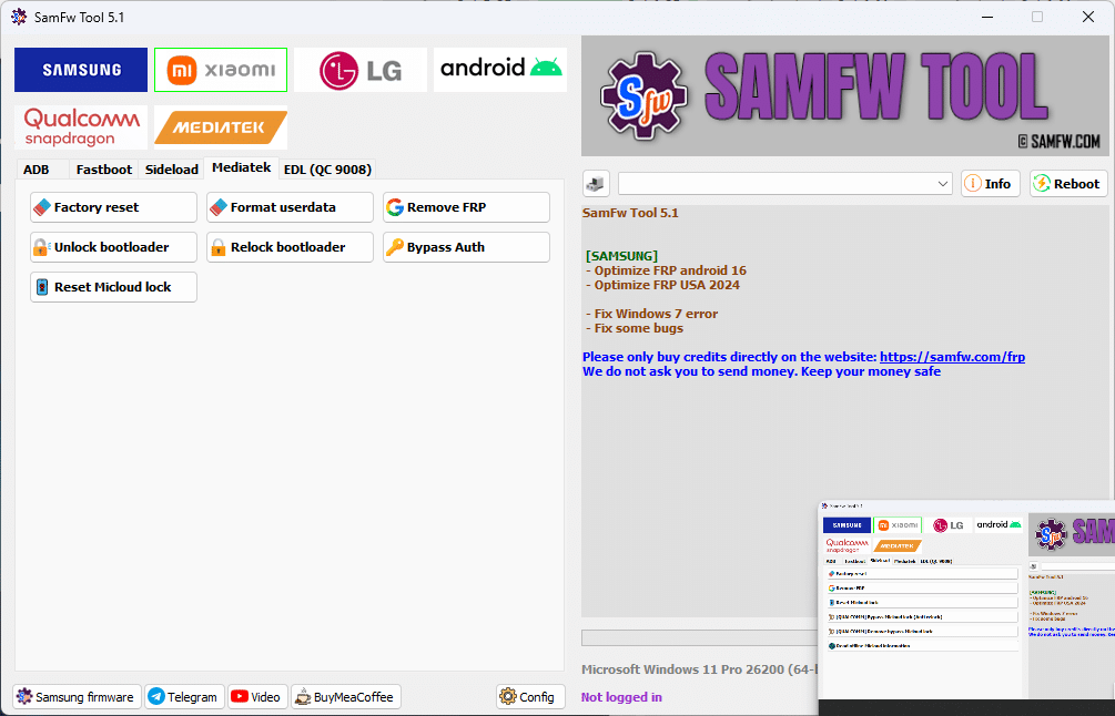 Samfw frp tool free download for samsung xiaomi lg and android devices