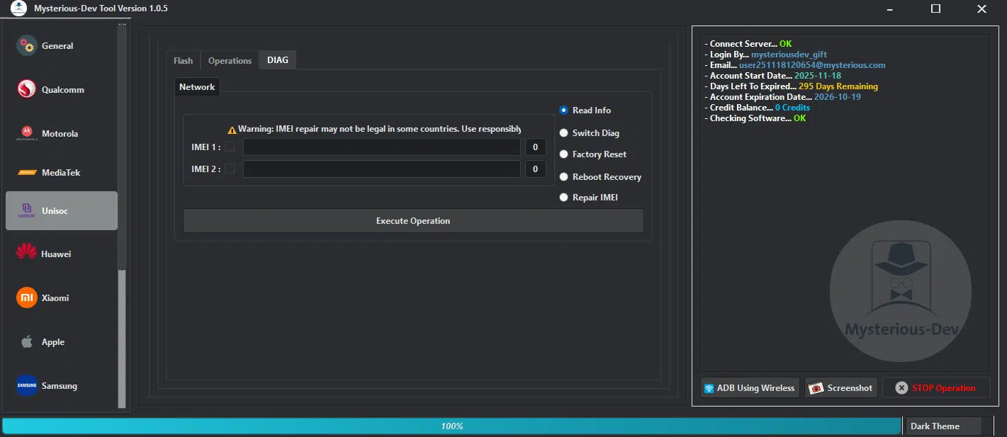 Mysterious dev tool software interface for unlocking flashing and repairing smartphones