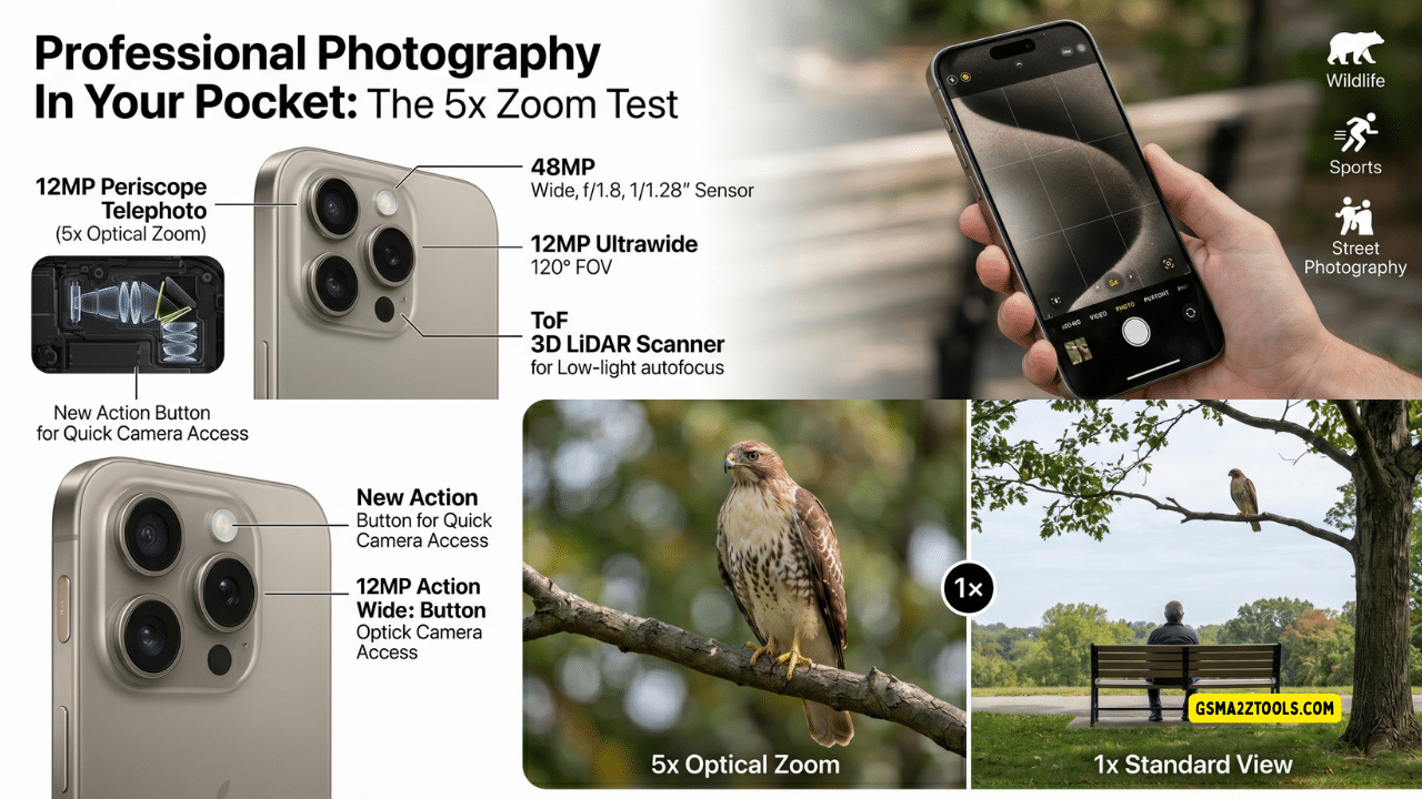 Iphone 15 pro max camera review 5x optical zoom camera and action button