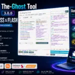 The ghost tool frp bypass and flash software interface showing samsung lg xiaomi qualcomm and mediatek support on windows 11