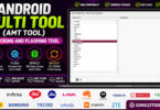 Android multi tool (amt tool) device list showing supported brands including samsung xiaomi huawei oppo and vivo for unlocking and flashing