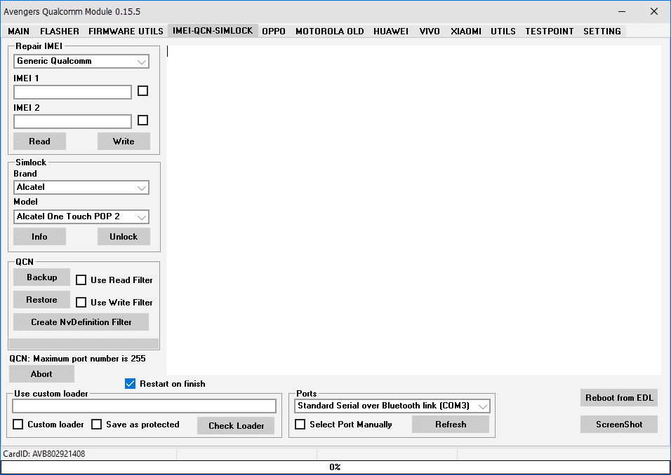 Avengers qualcomm module imei-qcn-simlock tab with imei repair and simlock unlock