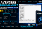Vengers qualcomm module promotional banner showing adb utils firmware utils and imei-qcn-simlock