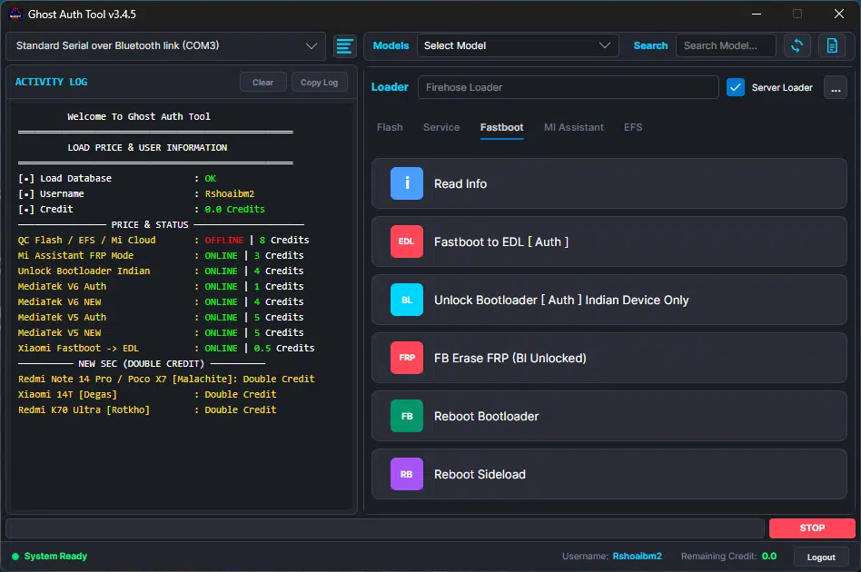 Ghost tool fastboot tab read info fastboot to edl unlock bootloader auth fb erase frp reboot bootloader sideload xiaomi redmi